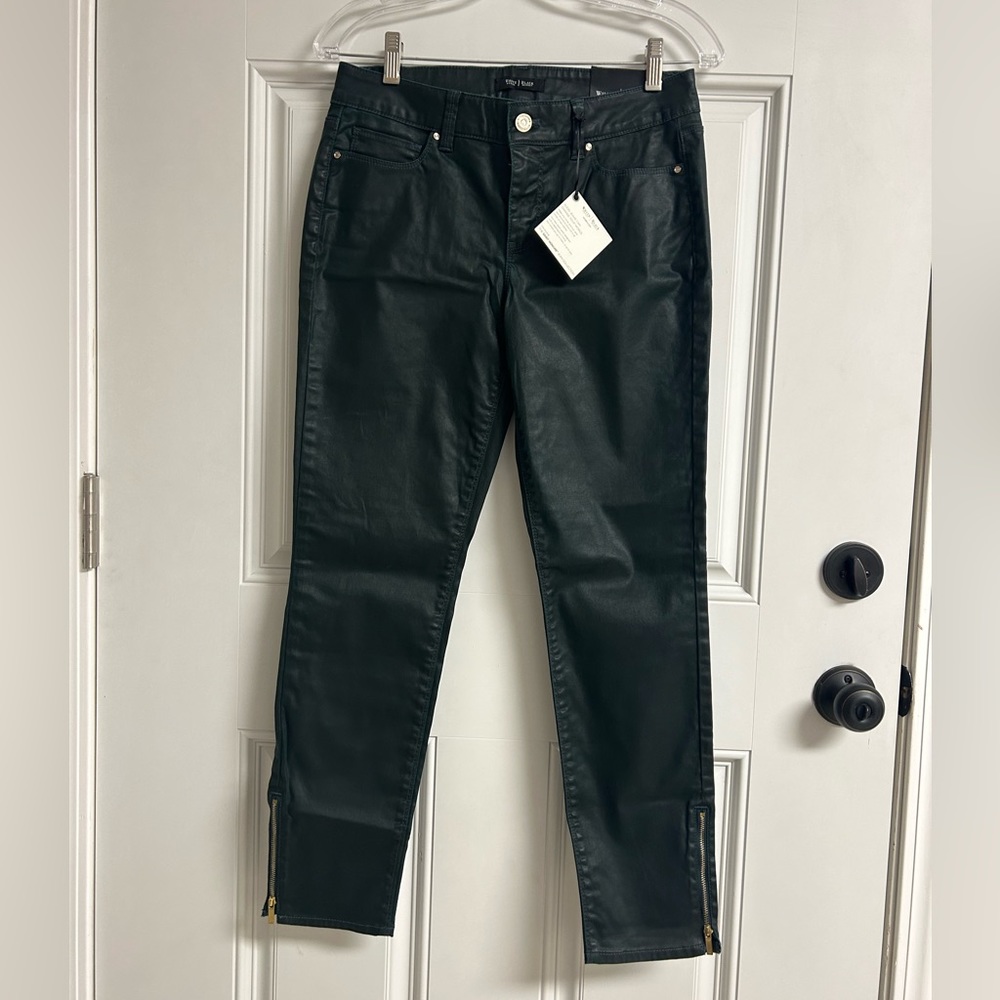 WHBM Deep Green Ankle Zip Skimmer Pants NWT Size 4